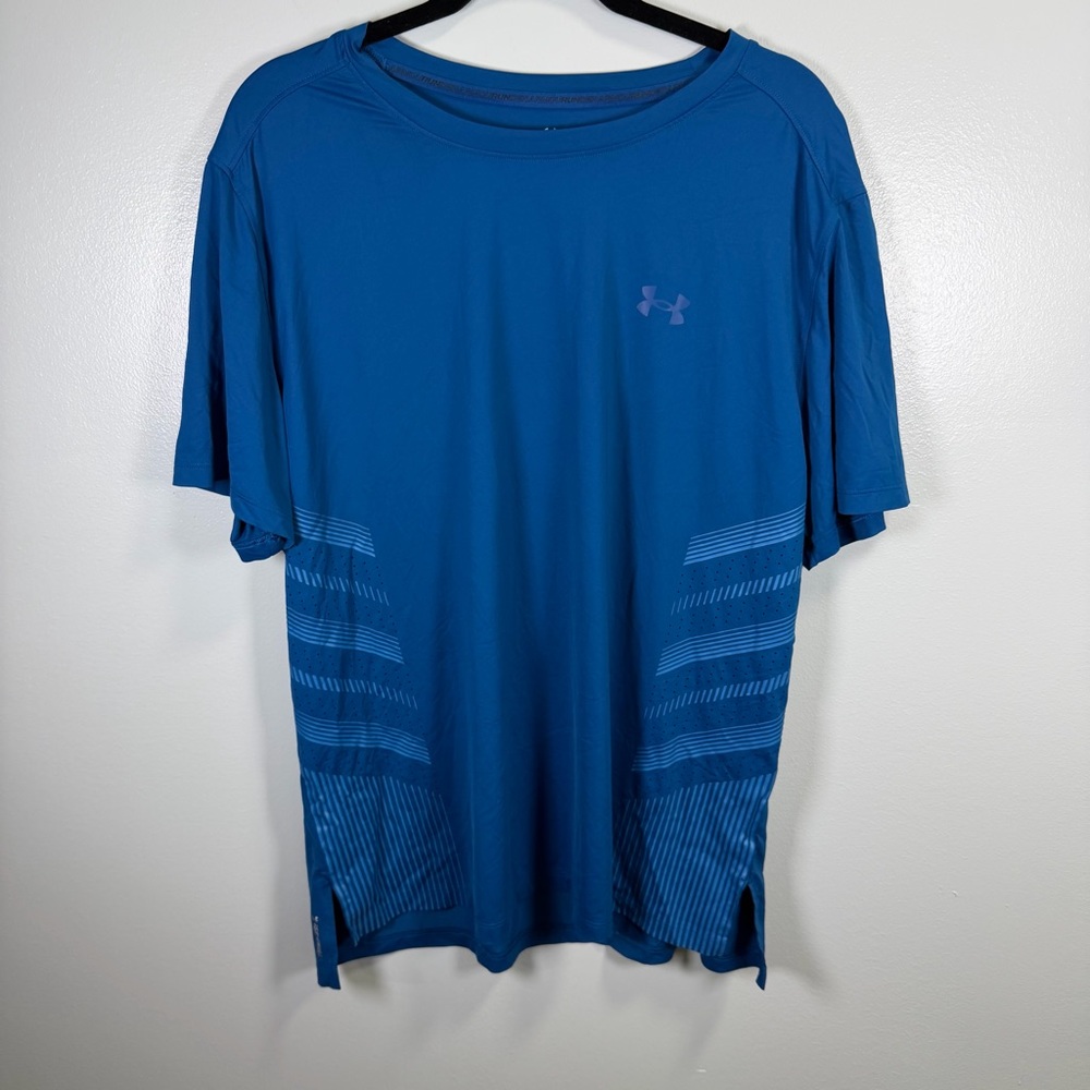 Under Armour Mens XL Blue‎ Fitted Short Sleeve Athletic T-Shirt 1376118